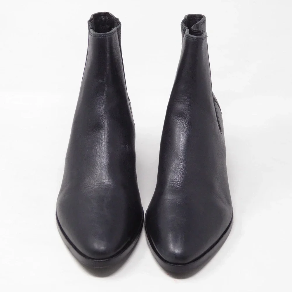 Rag & Bone Womens Rover Bootie Black Leather Pointed Toe Ankle Boots 36.5 / 6.5